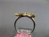 LARGE .45CT WHITE & FANCY YELLOW DIAMOND 18KT 2 TONE GOLD OVAL GEOMETRICAL RING