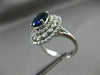 ESTATE LARGE 3.74CT DIAMOND & SAPPHIRE 14K WHITE GOLD HALO ENGAGEMENT RING 21528
