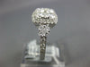 LARGE 1.32CT DIAMOND 18KT WHITE GOLD ROUND CLUSTER SQUARE HALO ENGAGEMENT RING
