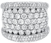 ESTATE WIDE 3.86CT DIAMOND 18KT WHITE GOLD MULTI ROW INVISIBLE ANNIVERSARY RING