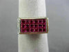 2.22CT DIAMOND & AAA PINK RUBY 18KT WHITE GOLD 3D RECTANGULAR INVISIBLE FUN RING
