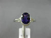ESTATE 1.10CT DIAMOND & AAA OVAL AMETHYST 14KT WHITE GOLD 3D SEMI HALO FUN RING