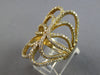 ESTATE EXTRA LARGE 1.27CT DIAMOND 14KT YELLOW GOLD 3D MULTI ROW FLORAL LOVE RING