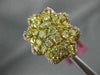 LARGE 3.44CT PINK & FANCY YELLOW DIAMOND 18K YELLOW GOLD MULTI SHAPE FLOWER RING