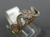 ESTATE .61CT DIAMOND 18K WHITE & ROSE GOLD FLOWER HEART WEDDING ANNIVERSARY RING