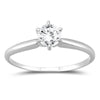 ESTATE .50CT DIAMOND 14KT WHITE GOLD 3D CLASSIC ROUND SOLITAIRE ENGAGEMENT RING