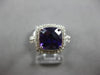 ESTATE 2.37CT DIAMOND & AAA AMETHYST 14K WHITE GOLD 3D CUSHION & ROUND HALO RING
