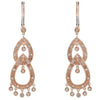 .30CT DIAMOND 14K ROSE GOLD FILIGREE DOUBLE TEAR DROP LOVE KNOT HANGING EARRINGS