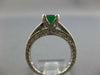 1.45CT DIAMOND & AAA EMERALD 14KT WHITE GOLD EMERALD CUT & ROUND ENGAGEMENT RING