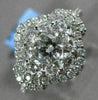 ESTATE LARGE 1.50CT DIAMOND 14KT WHITE GOLD 3D CLUSTER SQUARE FILIGREE LOVE RING
