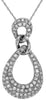 ESTATE .35CT DIAMOND 14KT WHITE GOLD 3D TEAR DROP LOVE KNOT FLOATING PENDANT