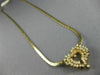 ESTATE 1.20CT DIAMOND 14KT YELLOW GOLD CLASSIC FANCY OPEN HEART NECKLACE #6034