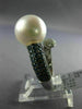 LARGE .94CT DIAMOND AAA SAPPHIRE & AAA SOUTH SEA PEARL 18KT WHITE GOLD LOVE RING