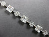 EXTRA LARGE 4.13CT DIAMOND 18K WHITE GOLD ROUND & BAGUETTE MULTI SQUARE BRACELET