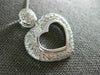ANTIQUE 2.20CT DIAMOND 18KT WHITE GOLD 3D CLASSIC OPEN HEART PAVE PENDANT #1082