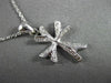 ANTIQUE SMALL .20CT DIAMOND 18KT WHITE GOLD 3 DIMENSIONAL CROSS PENDANT #22969
