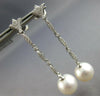 ESTATE LARGE .42CT DIAMOND & AAA SOUTH SEA PEARL 18K WHITE GOLD 3D CHANDELIER EARRINGS