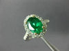 ESTATE LARGE 1.94CT DIAMOND & AAA EMERALD 18KT WHITE GOLD 3D ENGAGEMENT #26503