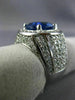 ESTATE EXTRA LARGE 7.74CT DIAMOND & AAA SAPPHIRE 14KT WHITE GOLD OVAL MENS RING