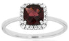 1.31CT DIAMOND & AAA RHODOLITE 14KT WHITE GOLD CUSHION & ROUND FRIENDSHIP RING