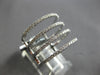 ESTATE LARGE .53CT DIAMOND 18KT WHITE GOLD 3D 4 ROW SEMI ETERNITY FUN RING
