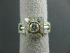 ESTATE WIDE .70CT SQUARE BEZEL DIAMOND 14KT W&Y GOLD ENGAGEMENT RING #18676
