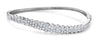ESTATE 2.36CT DIAMOND 18KT WHITE GOLD MULTI FLOWER CLUSTER WAVE BANGLE BRACELET