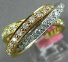ESTATE LARGE 2.21CT DIAMOND 18K TRI COLOR GOLD ETERNITY TRINITY ANNIVERSARY RING