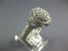ESTATE LARGE 2.06CT DIAMOND 18K WHITE GOLD CLUSTER OVAL FILIGREE ENGAGEMENT RING