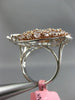 EXTRA LARGE 4.64CT WHITE & PINK DIAMOND 18K WHITE & ROSE GOLD 3D HEART LOVE RING