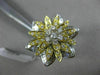 ESTATE LARGE 1.47CT ROUND & BAGUETTE CUT DIAMOND 18KT TWO TONE GOLD FLOWER RING