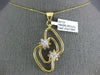 ESTATE LARGE .45CT DIAMOND 18KT WHITE & YELLOW GOLD 3D DOUBLE FLOWER FUN PENDANT