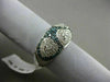 ESTATE 1.62CT WHITE & BLUE DIAMOND 14KT WHITE GOLD 3D PAVE MULTI HEART LOVE RING