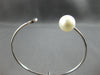 .12CT WHITE & BLACK DIAMOND & SOUTH SEA PEARL 18K WHITE GOLD PIE BANGLE BRACELET
