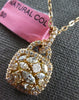 LARGE 1.61CT MULTI COLOR DIAMOND 18KT ROSE GOLD LOCK TO YOUR HEART FUN PENDANT