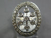 ESTATE LARGE .51CT DIAMOND 14KT WHITE GOLD 3D BEZEL SNOWFLAKE FLOWER OVAL RING