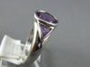 1.90CT AAA AMETHYST 14K WHITE GOLD OVAL & TRILLION 3 STONE BEZEL FRIENDSHIP RING