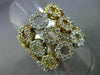 ESTATE LARGE 2.98CT DIAMOND 18KT TRI COLOR GOLD 3D OPEN CIRCLE FLEXIBLE FUN RING