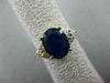 ESTATE 3.36CT DIAMOND & SAPPHIRE 14KT YELLOW GOLD TRILLION ENGAGEMENT RING 10469