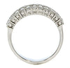 WIDE 1.54CT DIAMOND 18KT WHITE GOLD 3D ROUND & BAGUETTE 3 ROW ANNIVERSARY RING