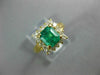 ESTATE 1.65CT DIAMOND & AAA EMERALD 18KT YELLOW GOLD SQUARE HALO ENGAGEMENT RING