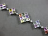 EXTRA LARGE 22CT DIAMOND & AAA MULTI COLOR GEM 18K WHITE GOLD INVISIBLE BRACELET