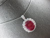 LARGE 12.85CT DIAMOND & AAA RUBY 14KT WHITE GOLD 3D OVAL & ROUND PENDANT #27985