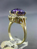 ESTATE LARGE 5.28CT DIAMONDS & AAA AMETHYST 14K YELLOW GOLD HALO SQUARE FUN RING