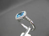 ESTATE 1.60CTW DIAMOND & AAA BLUE TOPAZ 14KT WHITE GOLD FILIGREE MILGRAIN RING
