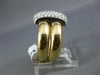 ESTATE LARGE .84CT DIAMOND 18KT 3D 2 TONE GOLD RECTANGULAR PAVE DOUBLE FUN RING