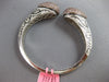 EXTRA LARGE 7.28CT WHITE & PINK DIAMOND 18KT WHITE GOLD 3D CUFF BANGLE BRACELET