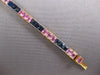 WIDE 10.69CT AAA BLUE & PINK SAPPHIRE 18KT 2 TONE GOLD PRINCESS TENNIS BRACELET