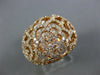 ESTATE LARGE 1.51CT DIAMOND 18KT ROSE GOLD 3D FLOWER OPEN FILIGREE COCKTAIL RING