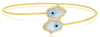3.48CT DIAMOND & AAA MOTHER OF PEARL 14KT YELLOW GOLD CRISS CROSS LUCKY BRACELET